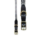Indlæs billede i gallerifremviser, SeeScoutSleep Hundehalsbånd Out of My Box - Cream & Black Leather XXL - MyDreamPet