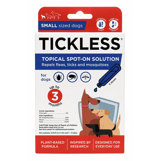 TICKLESS Topical SPOT-ON Hund, Small 5x1 ml. ( 0-20 kg. )