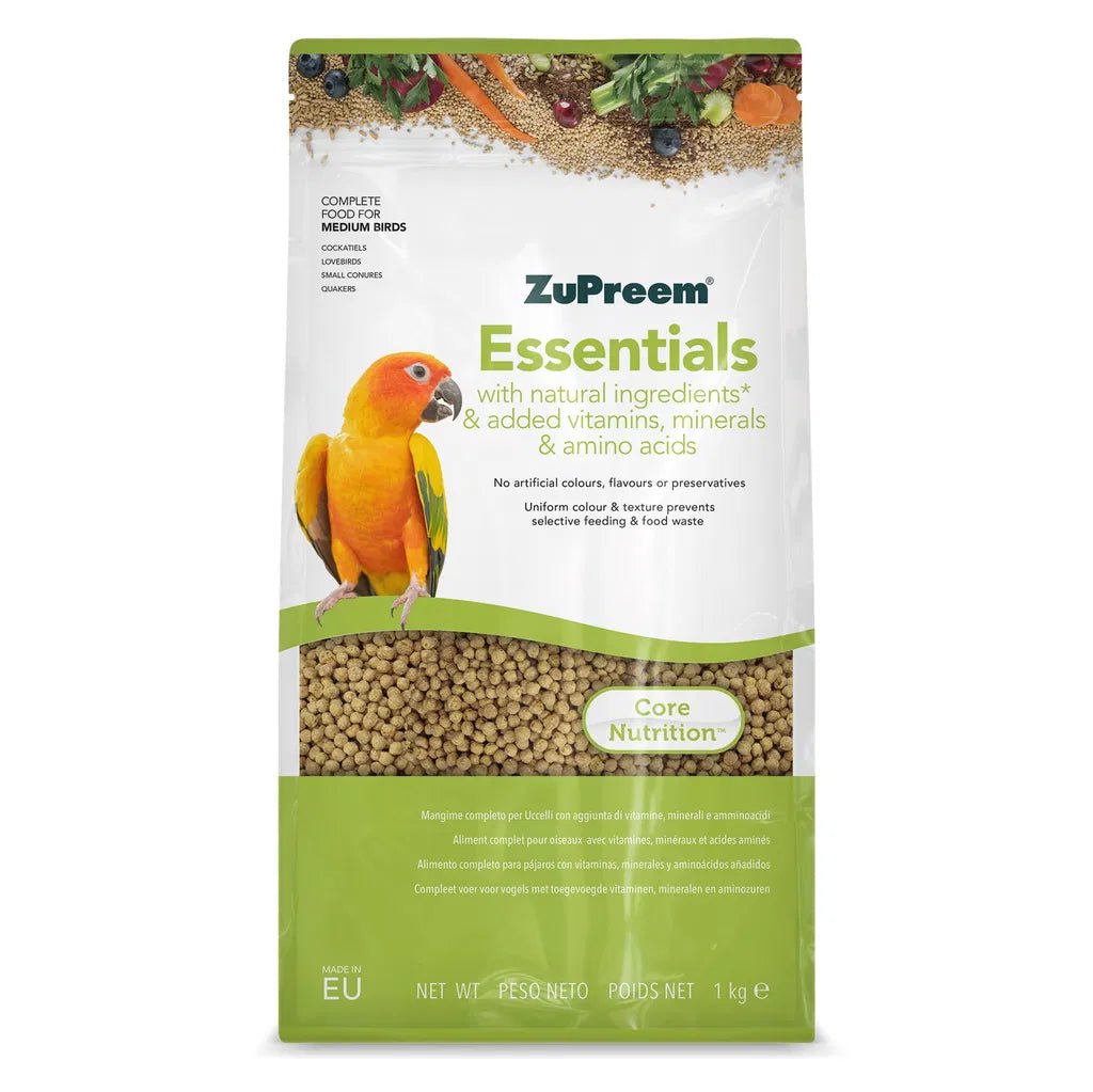 ZuPreem Essential Nymfe & Dværgpapegøje - 1kg - MyDreamPet Dyrehandel
