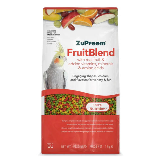 ZuPreem Fruitblend Nymfe & Dværgpapegøje - 1kg - MyDreamPet Dyrehandel